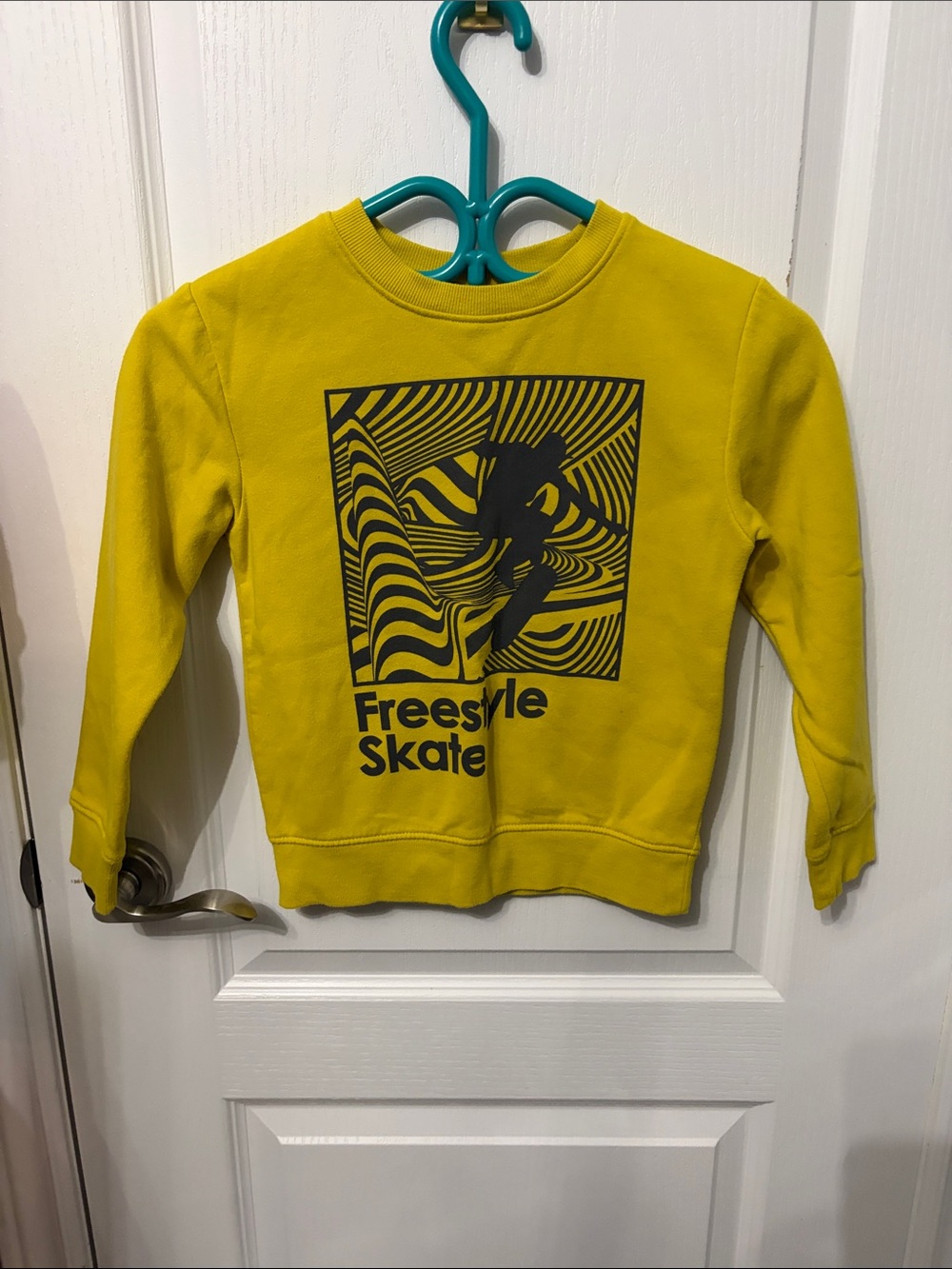Giorgio Armani Yellow Graphic Freestyle Skate Sweatshirt
